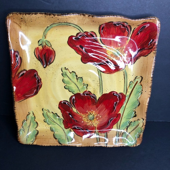 Maxcera Other - Maxcera Splatter Poppy 11.5" Square Plate *ding*